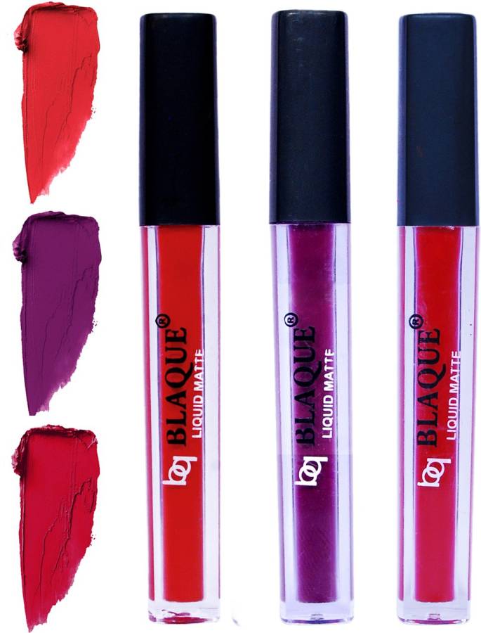 bq BLAQUE Matte Liquid Lip Gloss Combo of 3 Lipstick # 101-103-109 Price in India