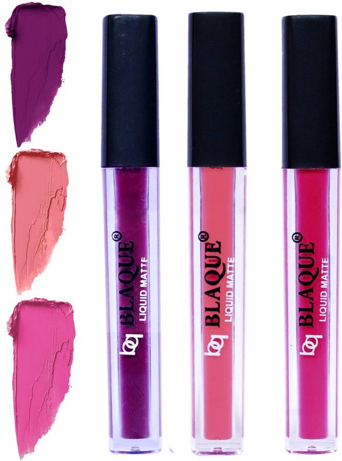 bq BLAQUE Matte Liquid Lip Gloss Combo of 3 Lipstick # 103-107-110 Price in India