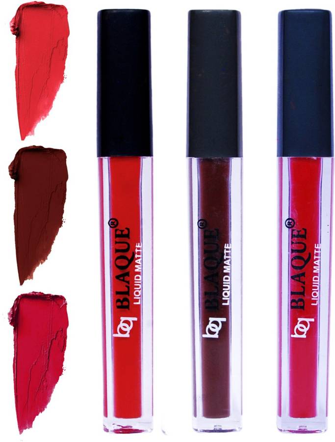 bq BLAQUE Matte Liquid Lip Gloss Combo of 3 Lipstick # 101-106-109 Price in India