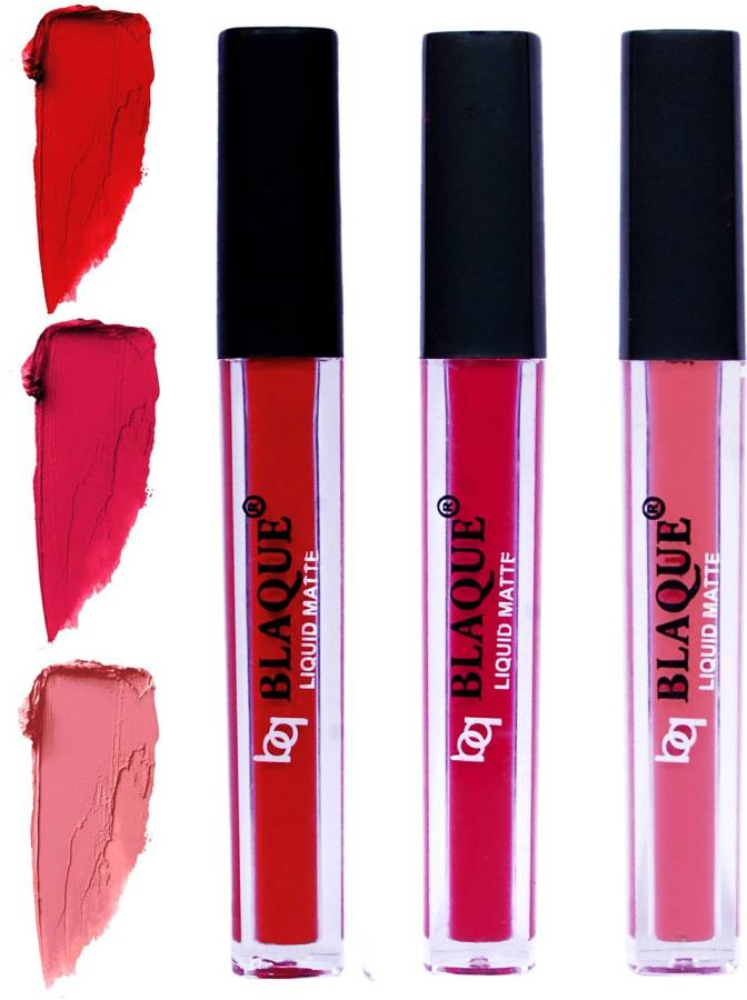 bq BLAQUE Matte Liquid Lip Gloss Combo of 3 Lipstick # 102-104-107 Price in India