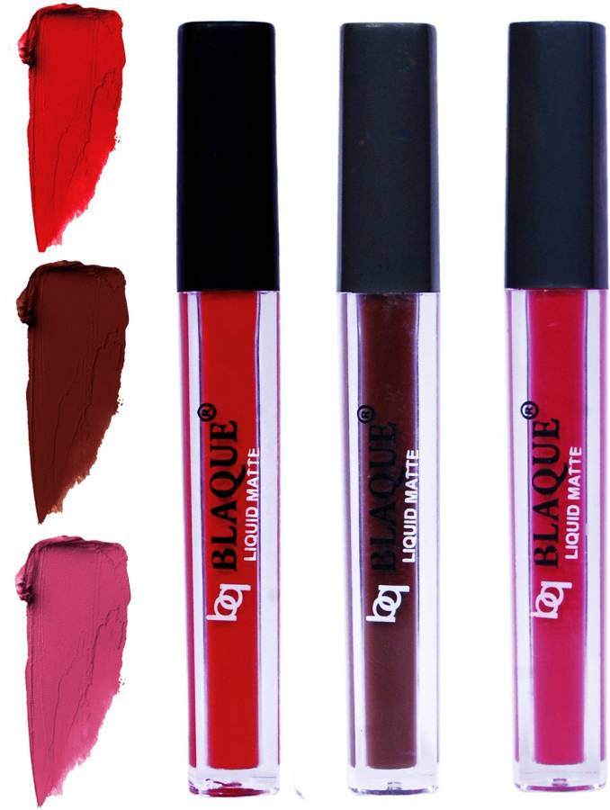 bq BLAQUE Matte Liquid Lip Gloss Combo of 3 Lipstick # 102-106-108 Price in India