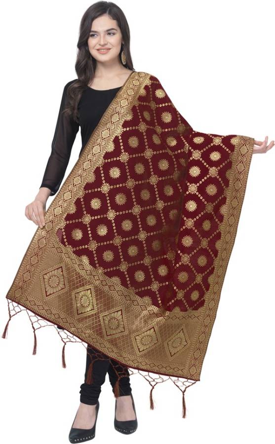 Art Silk Woven Gold Women Dupatta