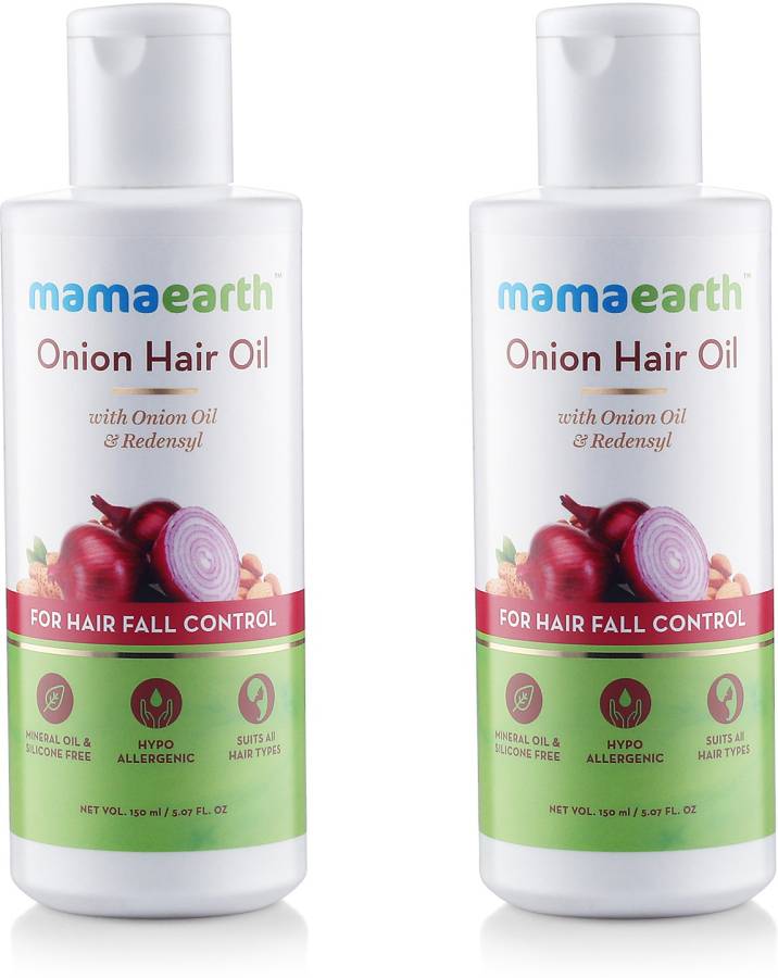 Mamaearth Onion Oil for Hair Regrowth & Hair Fall Control Pack of 2 Hair Oil Price in India