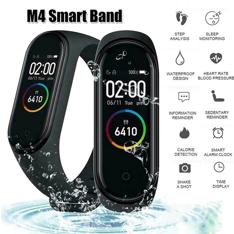 Buy Winheart Smart Band M4 Bluetooth Fitness Smart Watch with Waterproof  Body Functions Like Steps  Calorie Counter Heart Rate Monitor Message  Call Reminder Activity Tracker Unisex  Black Online at Best