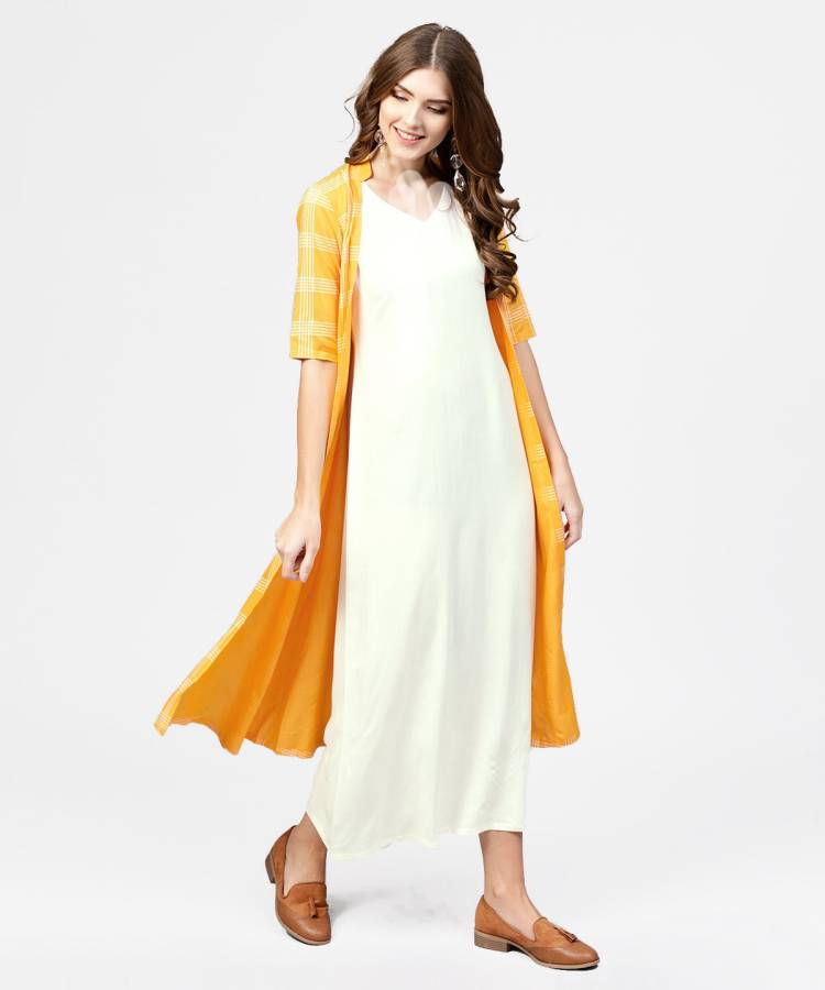 Women Layered Yellow Dress