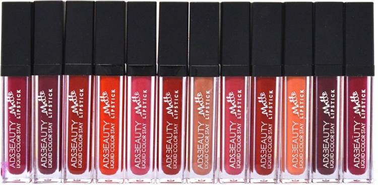 ads Non Transfer Matte Liquid Lipgloss-A-01801B Pack of 12 Price in India