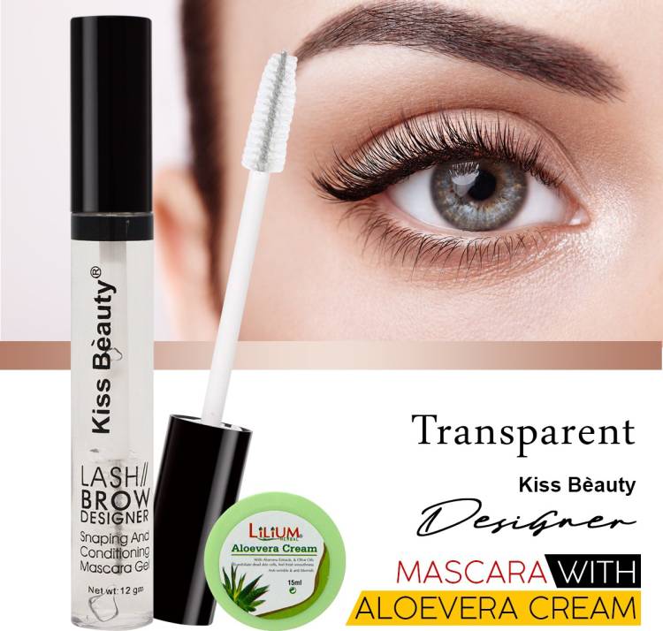 Kiss Beauty Eyelashes Transparent Mascara Gel-56193 with Lilium Aloevera Cream 32 g Price in India