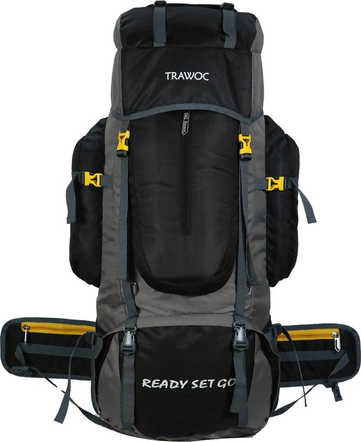 75L Travel Backpack for Outdoor Sport Camp Hiking Trekking Bag Camping Rucksack BHK001 1 Year Warranty (BLACK) Rucksack  - 75 L