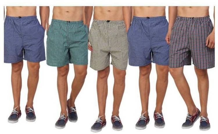 Checkered Men Multicolor Regular Shorts