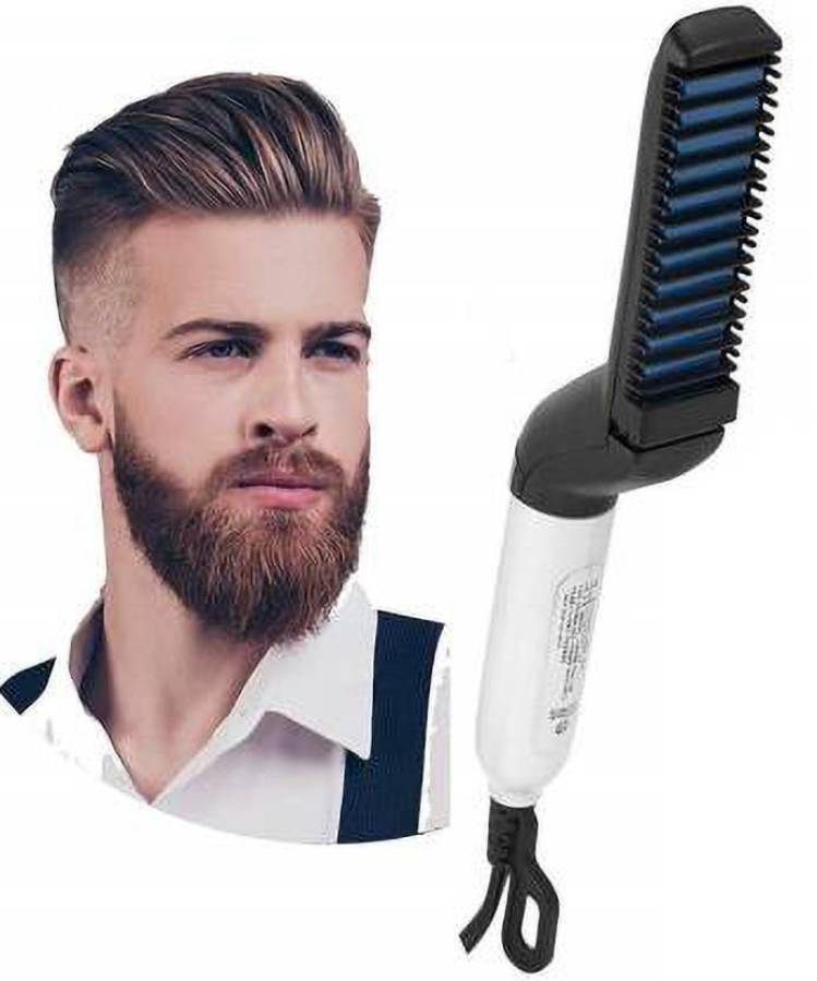 Brijtech Professional Hair Comb Curling Iron Side Hair Detangling Professional Hair Comb Curling Iron Side Hair Detangling Hair Straightener Hair Styler for Men Electric ELECTRIC-BEARD Hair Straightener Hair Straightener (Blue, White) Hair Straightener Price in India