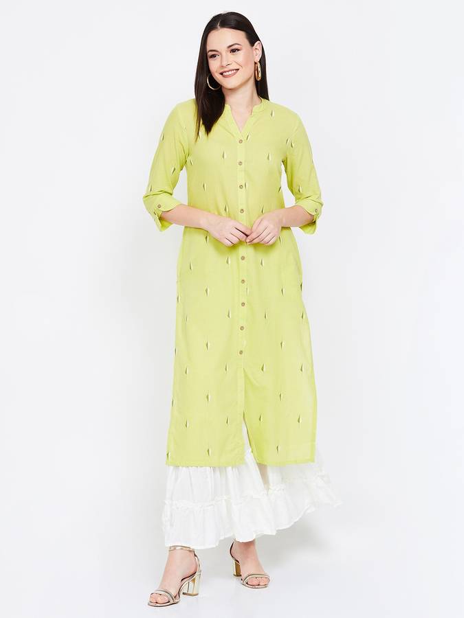 Women Dyed Pure Cotton A-line Kurta