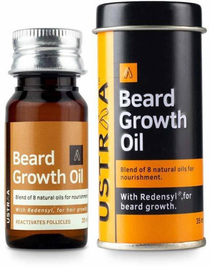 Ustraa Beard Growth Oil - 35ml - More Beard Growth, With Redensyl, 8 Natural Oils including Jojoba Oil, Vitamin E, Nourishment & Strengthening, No Harmful Chemicals Hair Oil