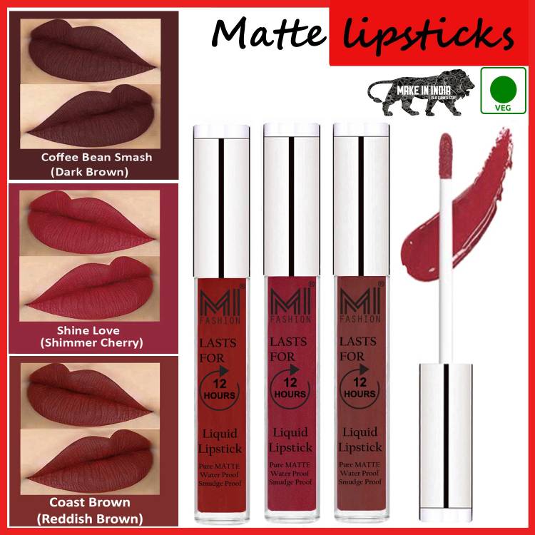 MI FASHION Lipsticks Combo Set Liquid Matte 100% Veg Made in India Code no 805 Price in India