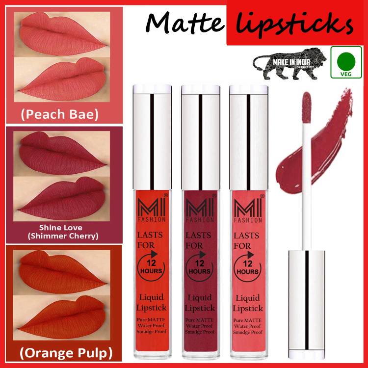 MI FASHION Matte Lipstick Combo Long Lasting Waterproof Code no 1324 Price in India