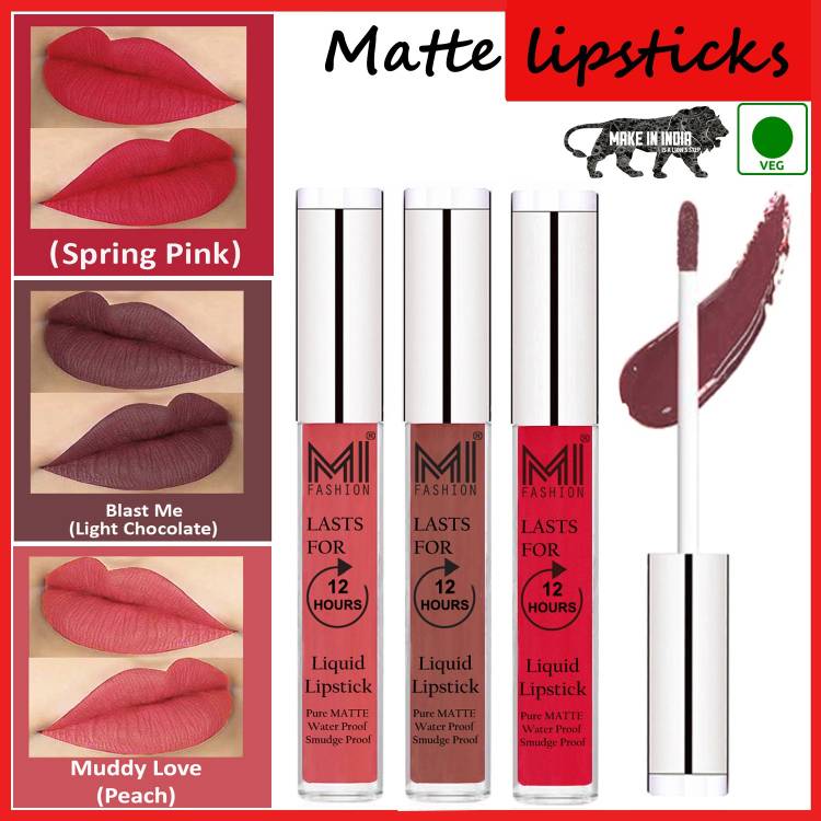 MI FASHION Lipstick Matte Liquid Long Stay Non Transfer Code no 780 Price in India