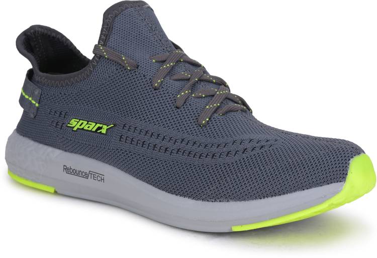 Men SM-482 Dark Grey Neon Green Running Shoes For Men