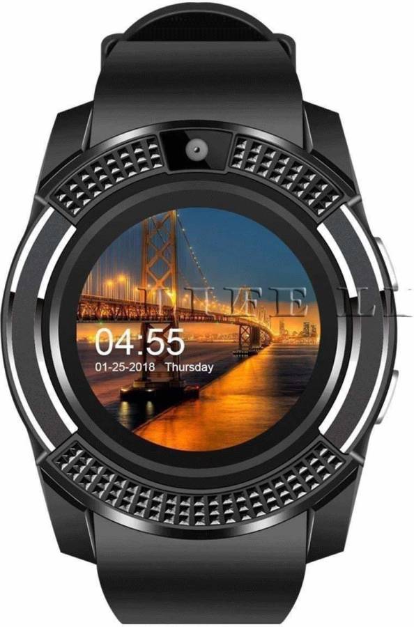 SN QUALITY 4G Mobiles smart watch V8 Black Smartwatch Price in India