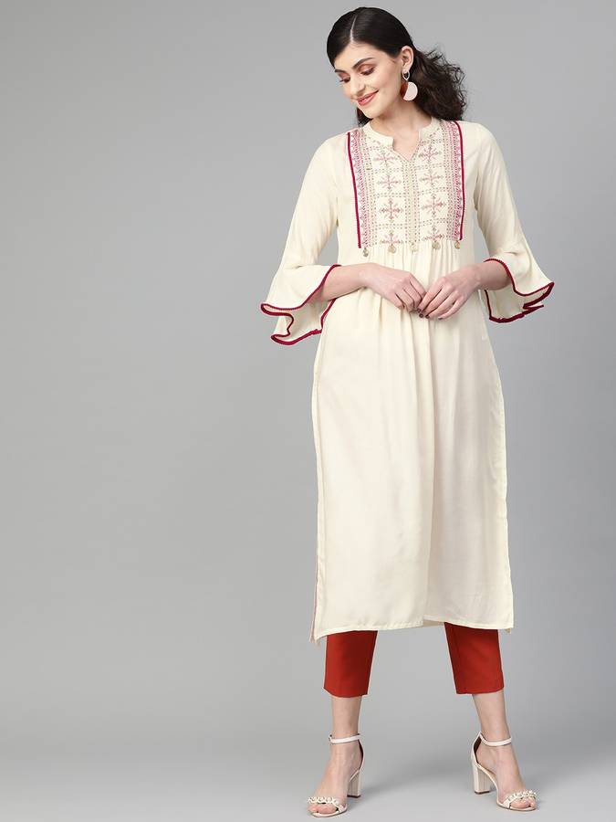 Women Printed Viscose Straight Kurta