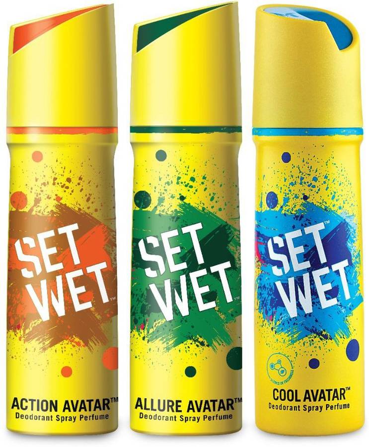 Set Wet Deodorant Spray Perfume -Cool, Action and Allure Avatar Deodorant Spray  -  For Men