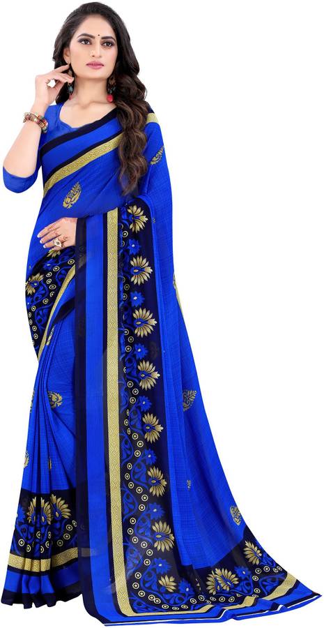 Printed Daily Wear Poly Georgette Saree