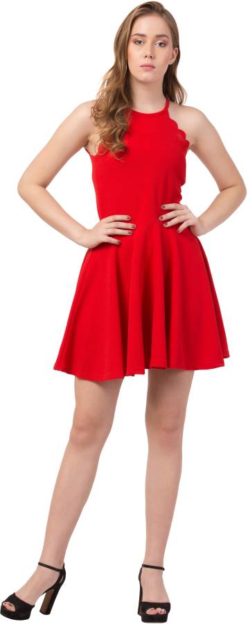 Women A-line Red Dress Price in India