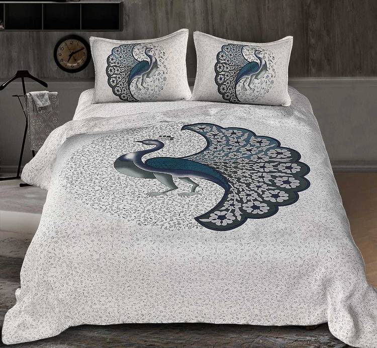 Dangal 144 TC Cotton Double Jaipuri Prints Bedsheet