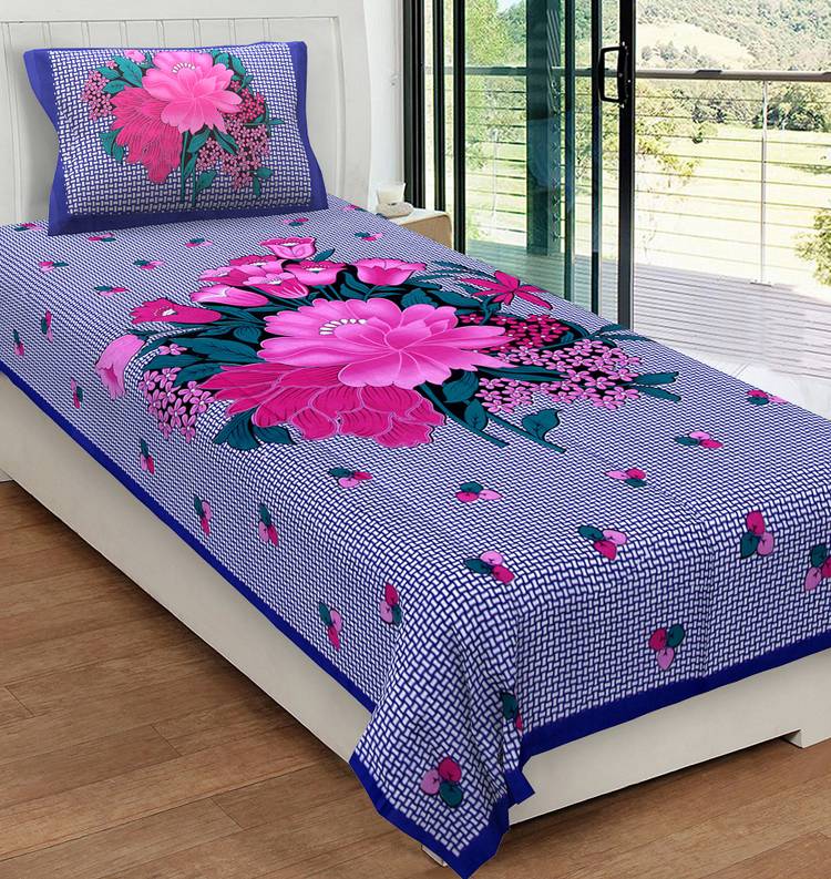 Metro Living 104 TC Cotton Single Floral Bedsheet