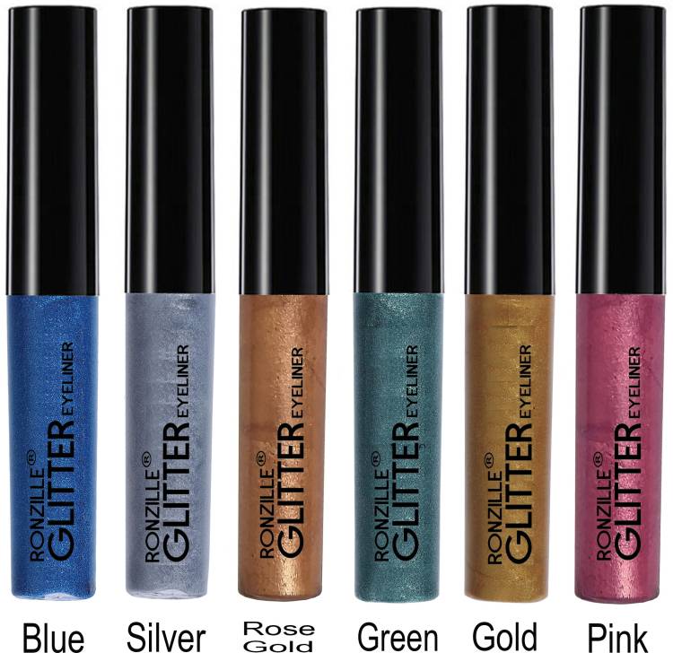 RONZILLE Glitter Eye Liner (Pack of 6) 30 ml Price in India