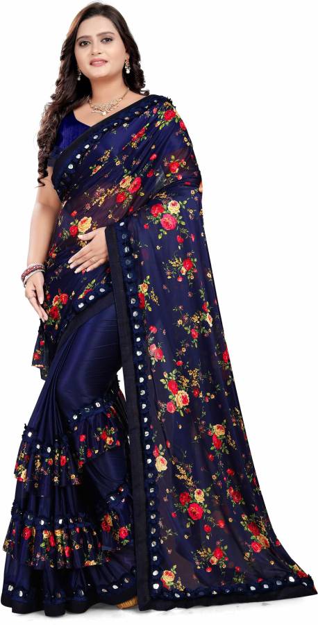 Printed Fashion Lycra Blend Saree Price in India
