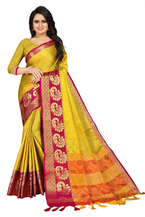 Printed Daily Wear Silk Blend, Cotton Silk Saree