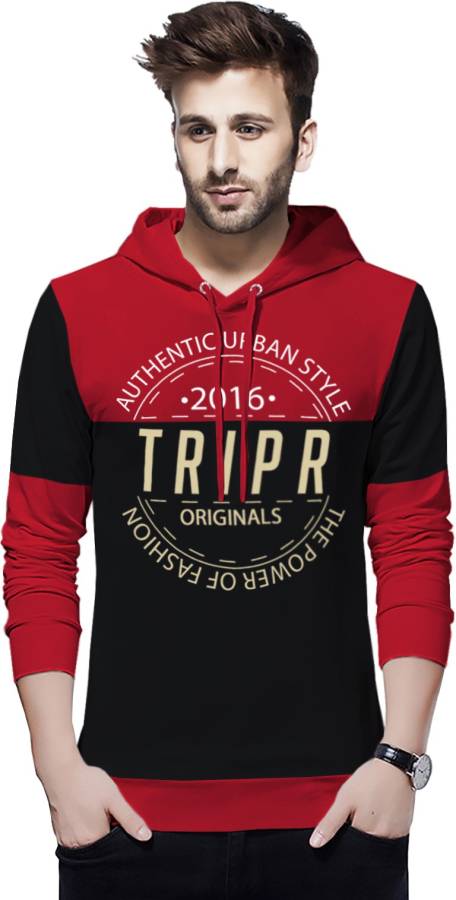 Typography Men Hooded Neck Multicolor T-Shirt Price in India