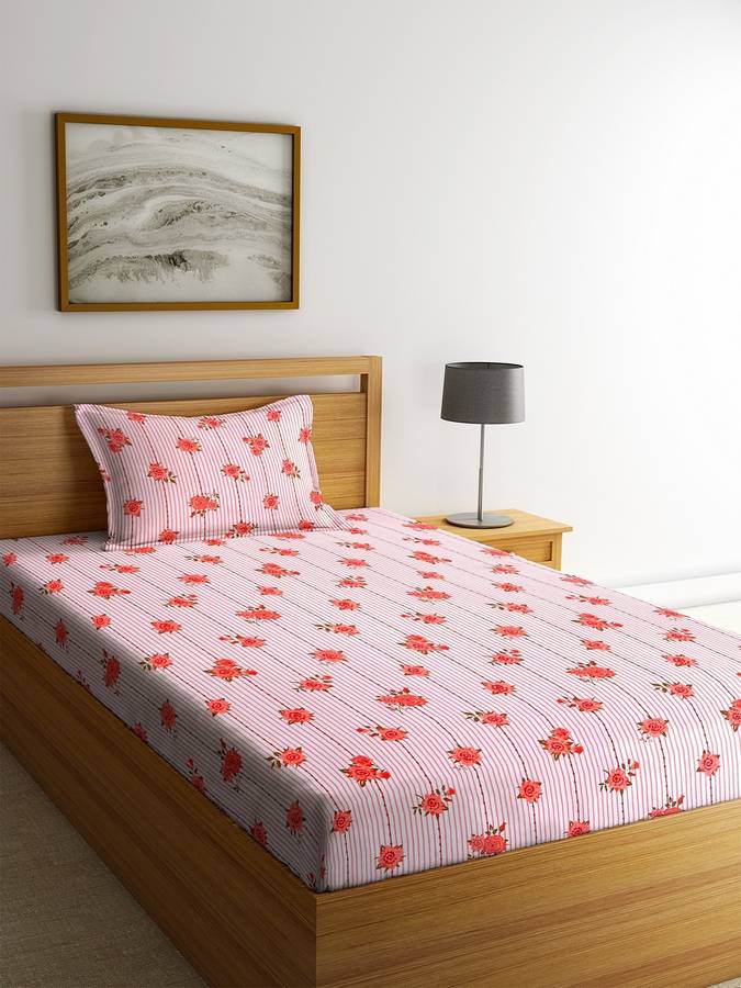 MAFATLAL 144 TC Cotton Single Printed Bedsheet