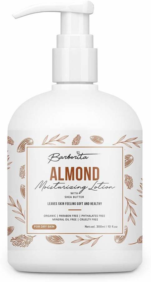 Barborita Almond Moisturizing body lotion with shea butter vitamin E for face & Body for all skin types 300ml Price in India