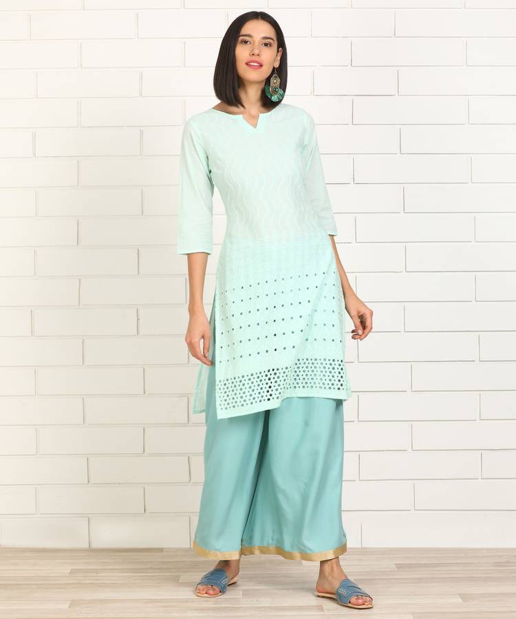 Embroidered Women Straight Kurta