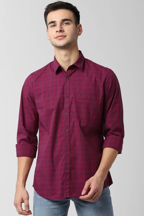 Men Checkered Slim Fit Casual Shirt