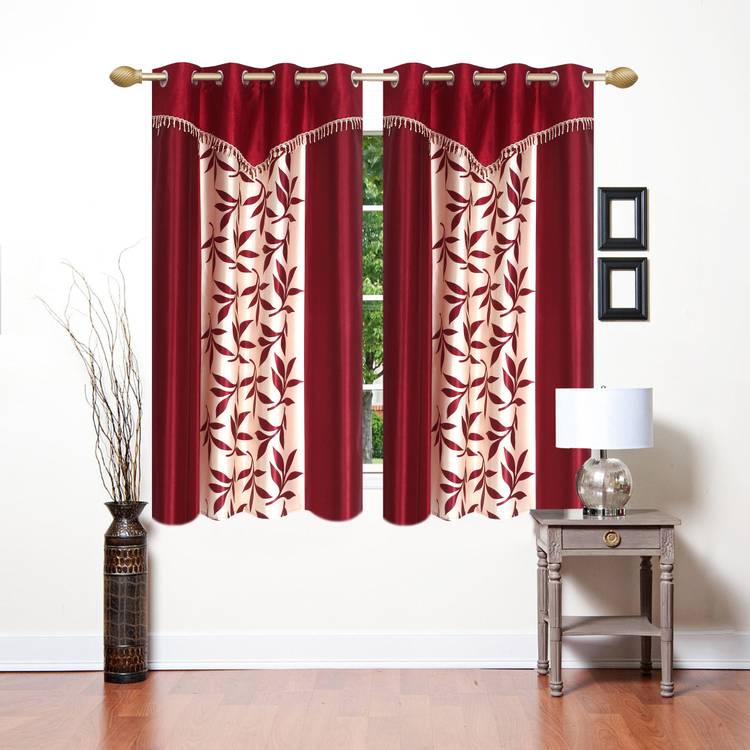 Ville Style 153 cm (5 ft) Polyester Window Curtain (Pack Of 2)