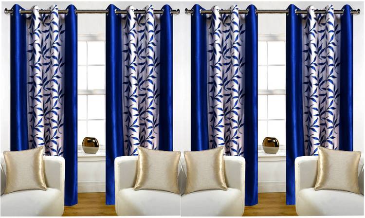 STAMEN 275 cm (9 ft) Polyester Long Door Curtain (Pack Of 4)