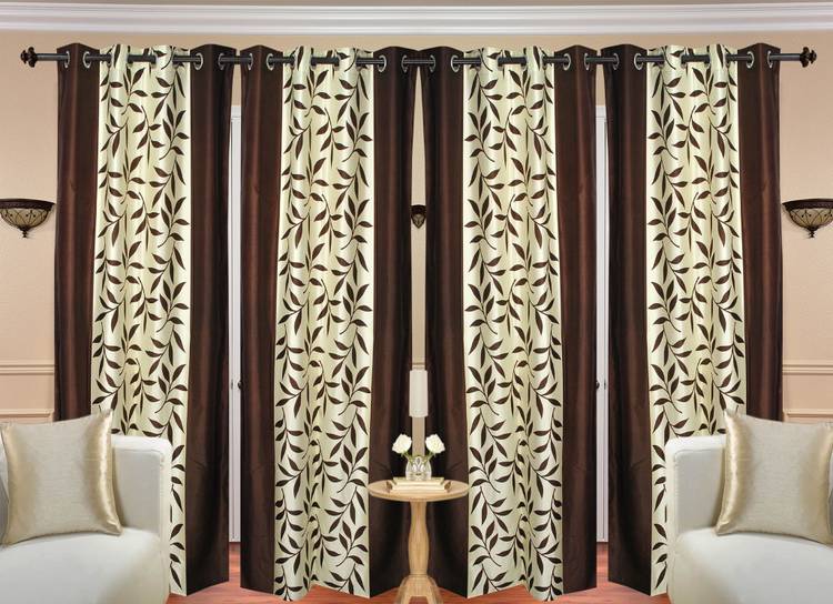 STAMEN 213 cm (7 ft) Polyester Door Curtain (Pack Of 4)