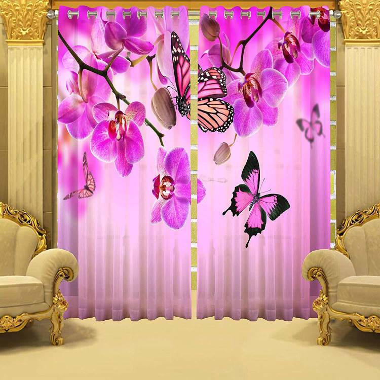 BELLA TRUE 213.36 cm (7 ft) Polyester Door Curtain (Pack Of 2)