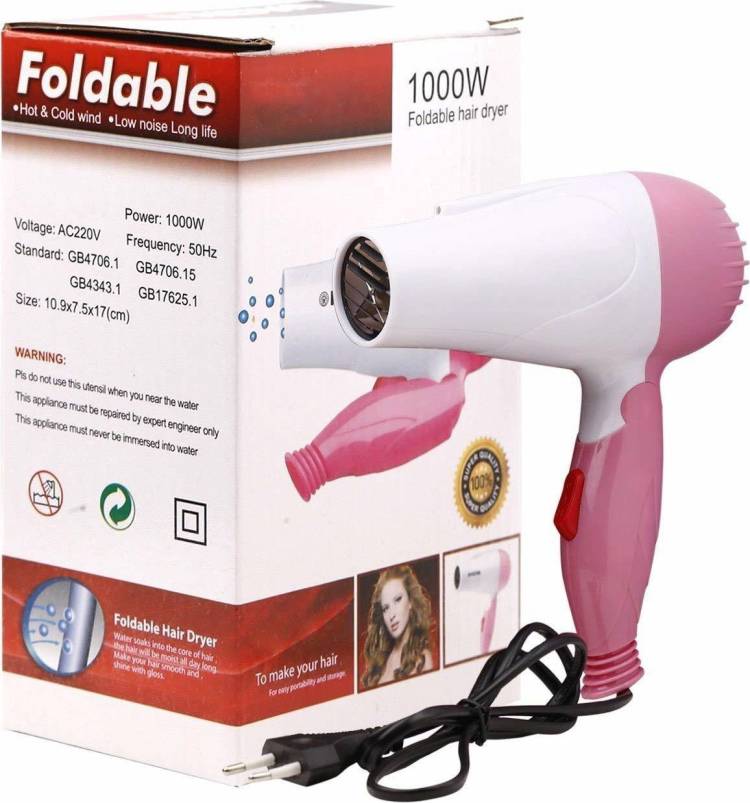 Ratez Folding Hair Dryer With 2 Speed Control 1000W, Multicolor 106 Hair Dryer (1000 W, pink colour) Professional Folding Hair Dryer With 2 Speed Control 1000W,pink colour 106 Hair Dryer (1000 W, pink) Hair Dryer (1000 W, Pink, White) Hair Dryer Price in India
