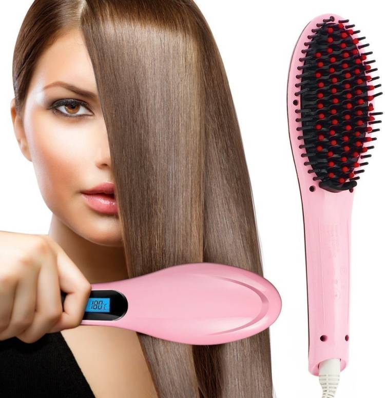 WINTERFELL Hair straightener Hot Hair Brush PiNK Hair Straightener Hair Straightener Brush Price in India