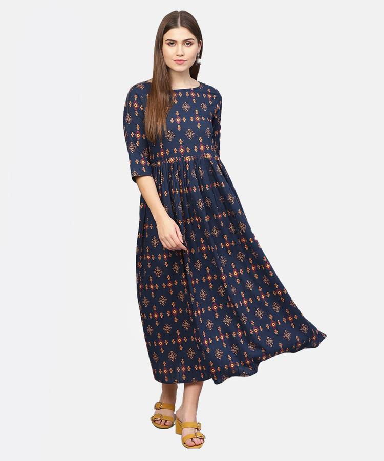 Women Ethnic Dress Dark Blue Dress