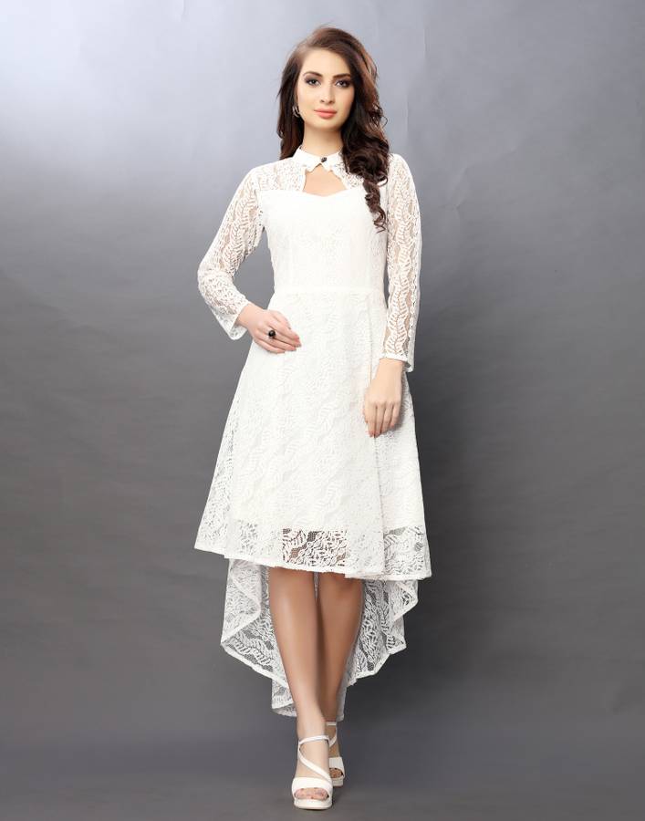 Women High Low White Dress