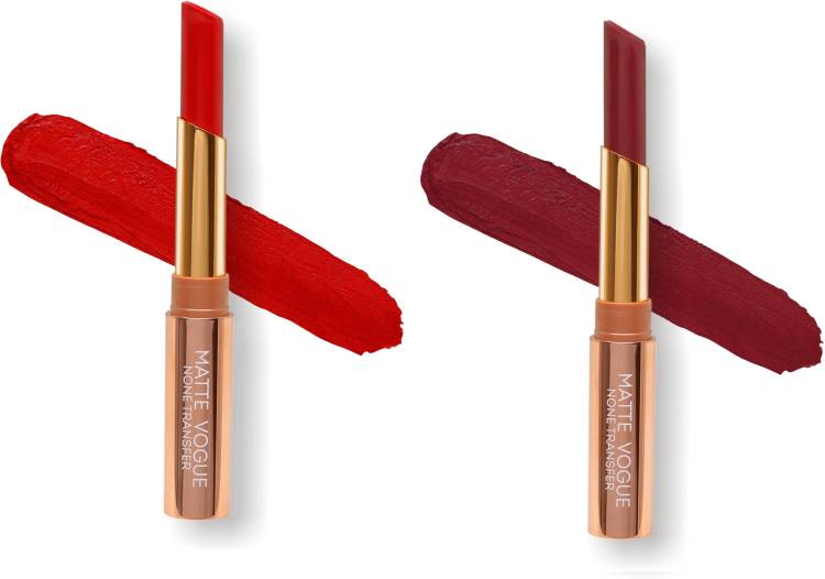 Me-On Matte Vogue (01 Flaming Kiss , 10 Burgundy) Price in India