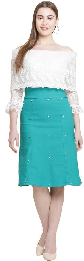 Women Fit and Flare Green Dress