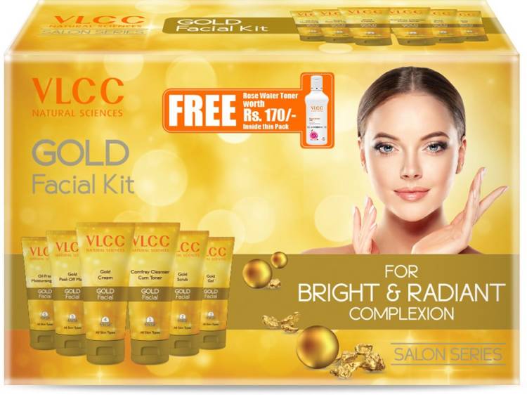 VLCC Gold Facial Kit for Bright & Radiant Complexion (Set of 6) Price in India