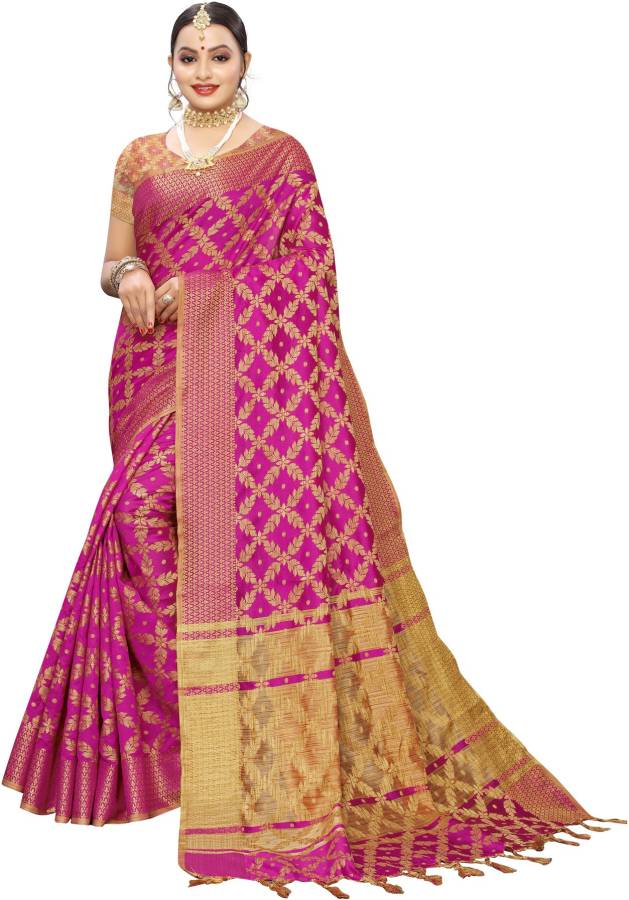 Self Design, Woven, Embellished Kanjivaram Pure Silk, Jacquard Saree Price in India