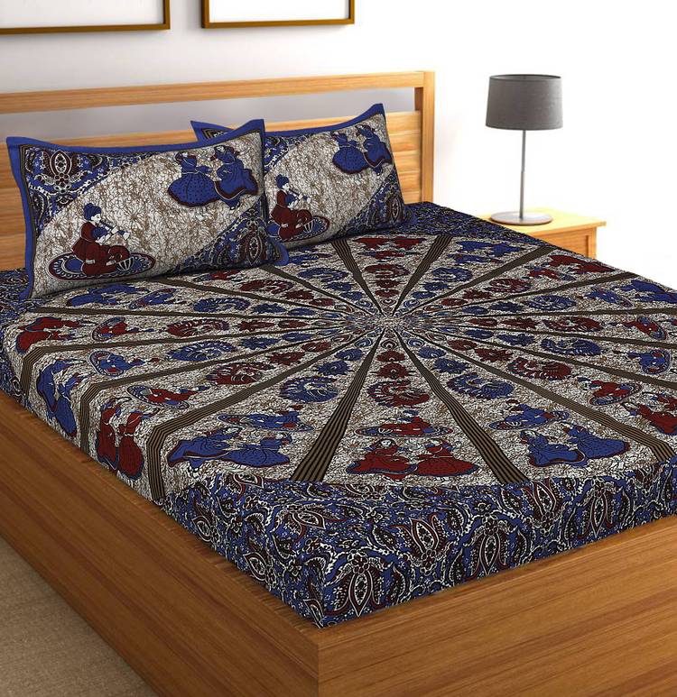 Bombay Bedspreads 151 TC Cotton Double Motifs Bedsheet