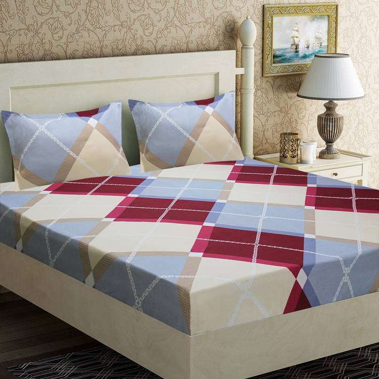 Flipkart SmartBuy 120 TC Microfiber Double Geometric Bedsheet