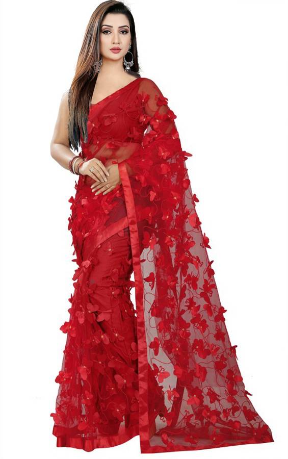 Self Design Bollywood Net Saree